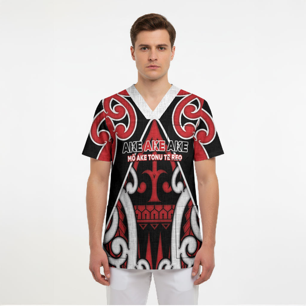 New Zealand Maori Language Week Scrub Top Mo Ake Tonu Te Reo