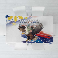 Filipino American History Month Tablecloth Bald Eagle Tarsier Together LT05 White - Polynesian Pride