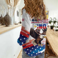 Filipino American History Month Women Casual Shirt Bald Eagle Tarsier Together LT05 - Polynesian Pride