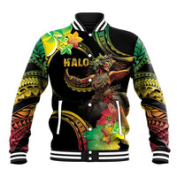 Halo Vanuatu Baseball Jacket Beautiful Woman Dancing LT05 Unisex Black - Polynesian Pride
