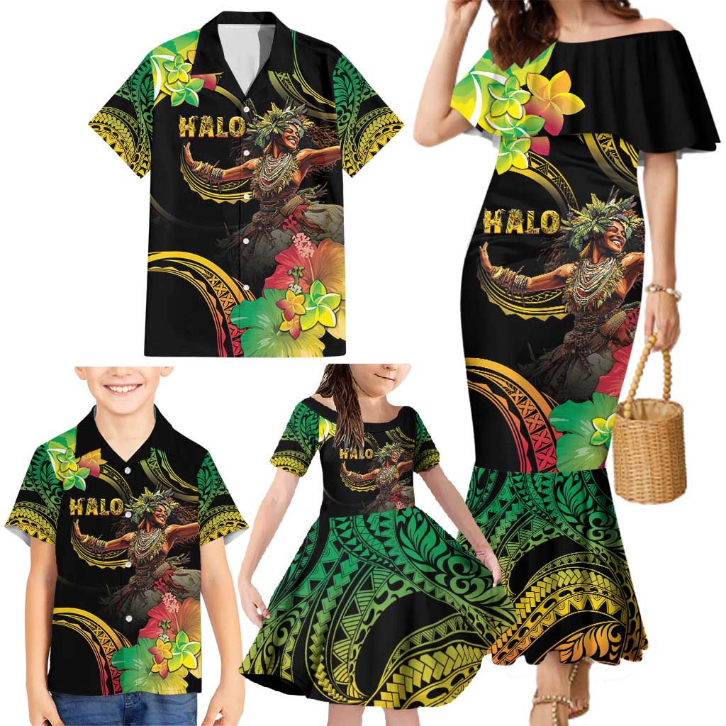 Halo Vanuatu Family Matching Mermaid Dress and Hawaiian Shirt Beautiful Woman Dancing LT05 - Polynesian Pride
