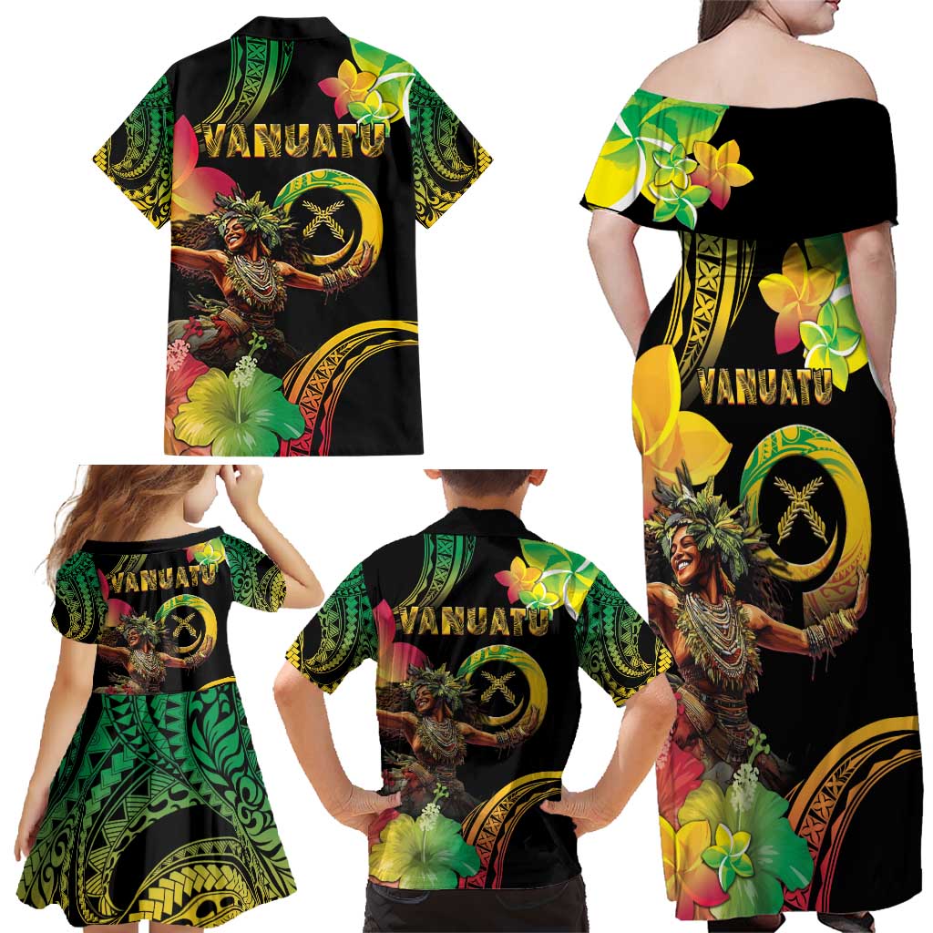 Halo Vanuatu Family Matching Off Shoulder Maxi Dress and Hawaiian Shirt Beautiful Woman Dancing LT05 - Polynesian Pride