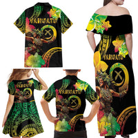 Halo Vanuatu Family Matching Off Shoulder Maxi Dress and Hawaiian Shirt Beautiful Woman Dancing LT05 - Polynesian Pride