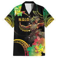 Halo Vanuatu Family Matching Summer Maxi Dress and Hawaiian Shirt Beautiful Woman Dancing LT05 Dad's Shirt - Short Sleeve Black - Polynesian Pride