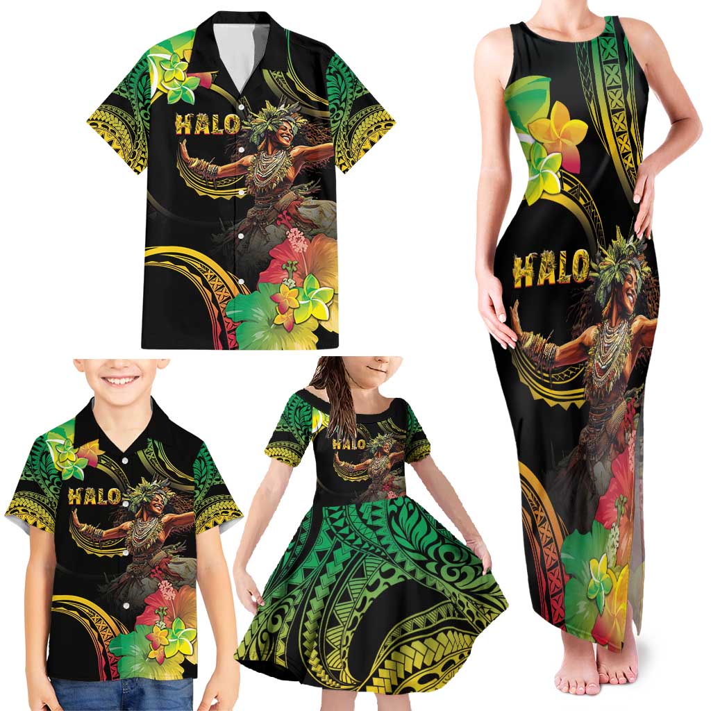 Halo Vanuatu Family Matching Tank Maxi Dress and Hawaiian Shirt Beautiful Woman Dancing LT05 - Polynesian Pride