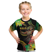 Halo Vanuatu Kid T Shirt Beautiful Woman Dancing LT05 Black - Polynesian Pride