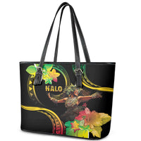 Halo Vanuatu Leather Tote Bag Beautiful Woman Dancing LT05 - Polynesian Pride
