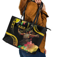 Halo Vanuatu Leather Tote Bag Beautiful Woman Dancing LT05 - Polynesian Pride