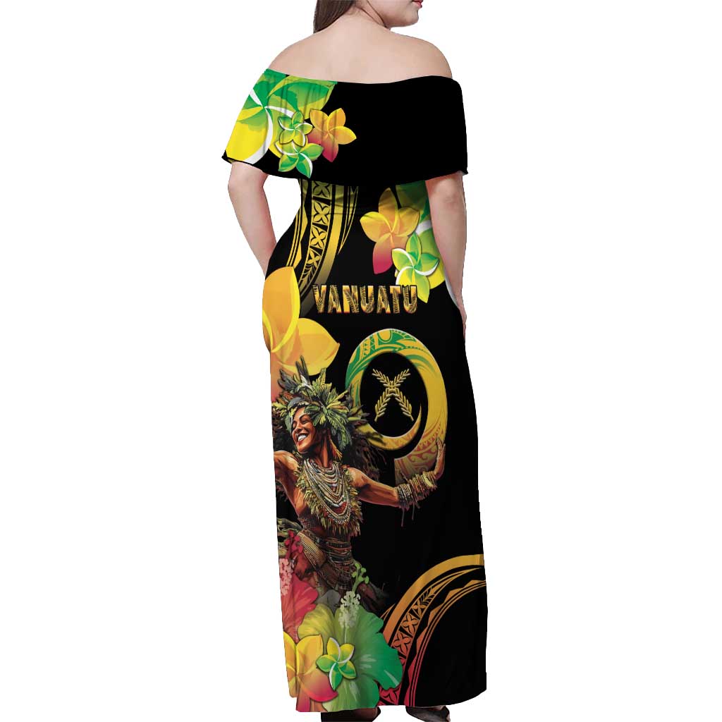 Halo Vanuatu Off Shoulder Maxi Dress Beautiful Woman Dancing LT05 - Polynesian Pride