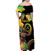 Halo Vanuatu Off Shoulder Maxi Dress Beautiful Woman Dancing LT05 - Polynesian Pride