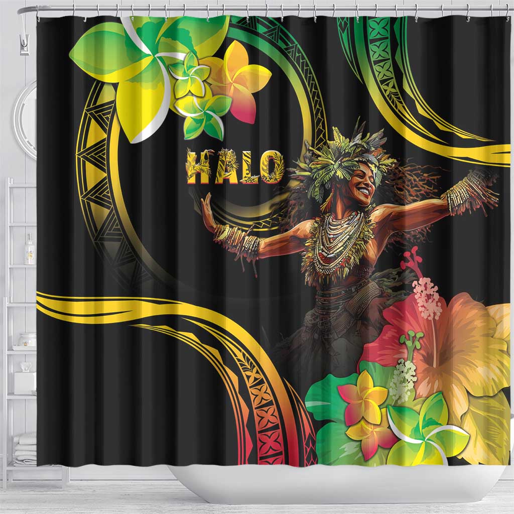 Halo Vanuatu Shower Curtain Beautiful Woman Dancing LT05 - Polynesian Pride