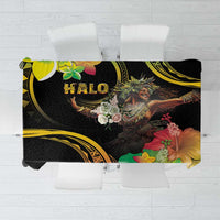 Halo Vanuatu Tablecloth Beautiful Woman Dancing LT05 Black - Polynesian Pride