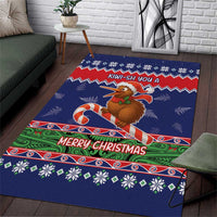 New Zealand Christmas Area Rug Kiwi-sh You A Merry Christmas LT05 Blue - Polynesian Pride