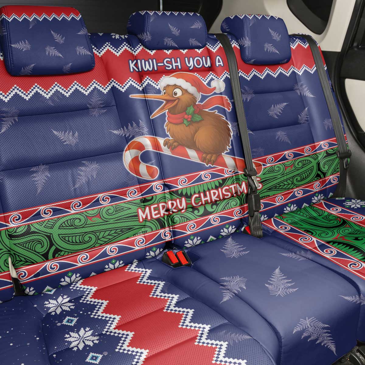 New Zealand Christmas Back Car Seat Cover Kiwi-sh You A Merry Christmas LT05 - Polynesian Pride