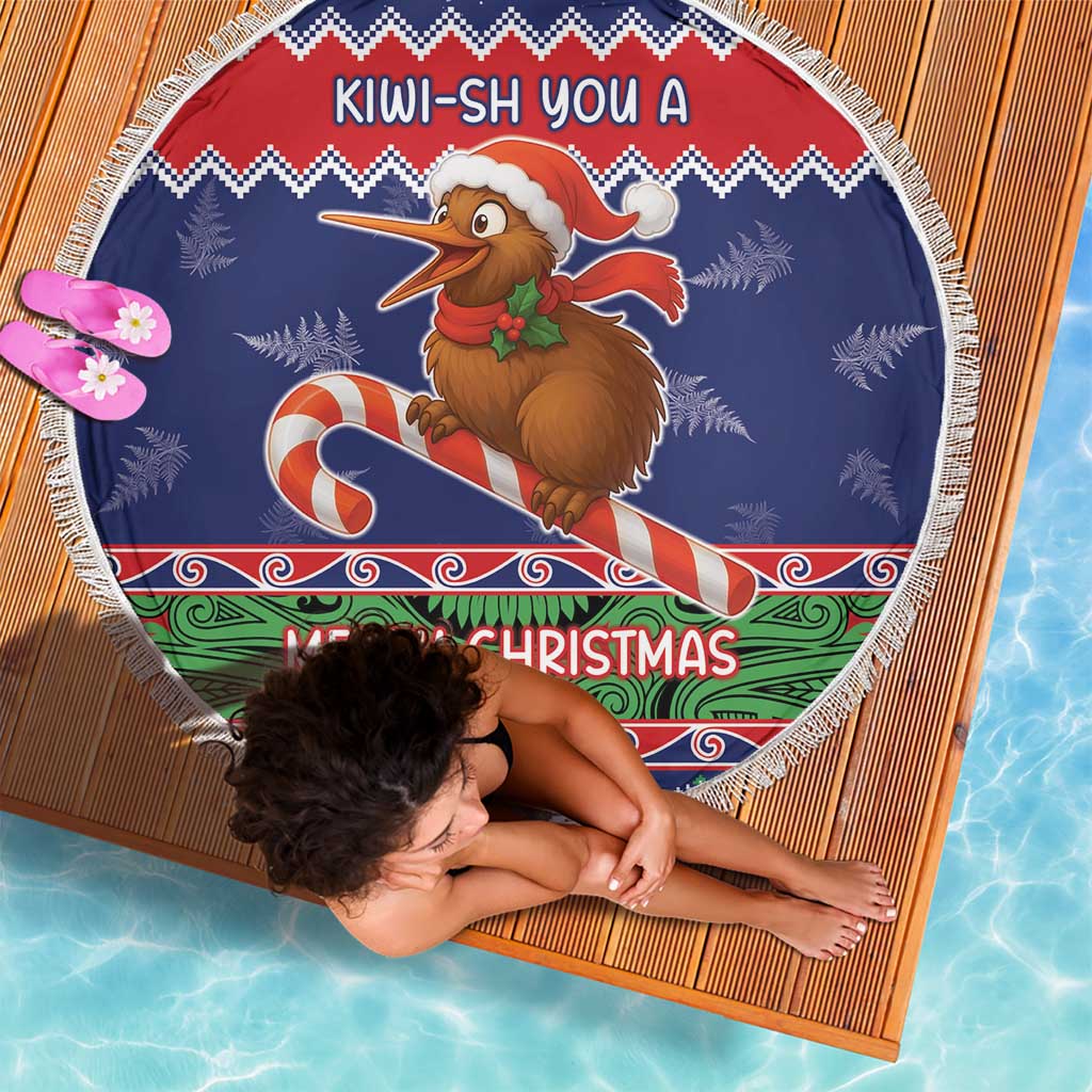 New Zealand Christmas Beach Blanket Kiwi-sh You A Merry Christmas LT05 - Polynesian Pride