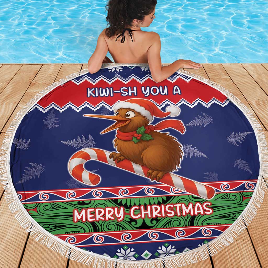 New Zealand Christmas Beach Blanket Kiwi-sh You A Merry Christmas LT05 - Polynesian Pride