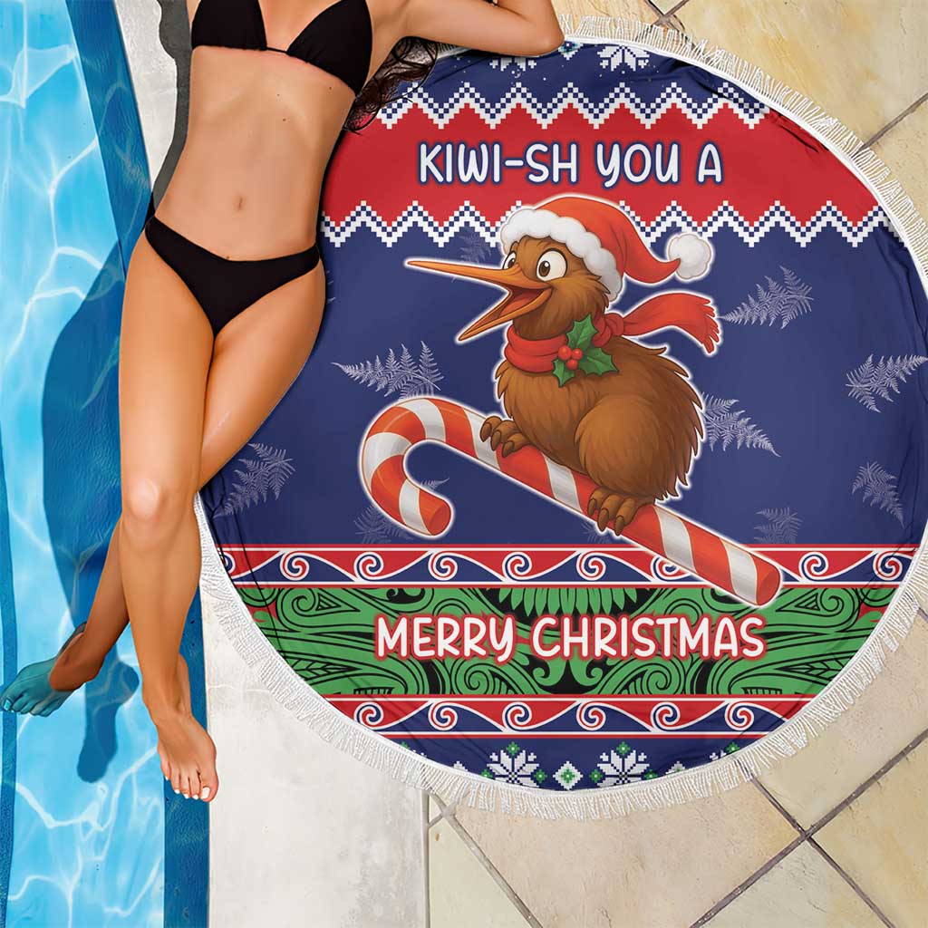 New Zealand Christmas Beach Blanket Kiwi-sh You A Merry Christmas LT05 - Polynesian Pride