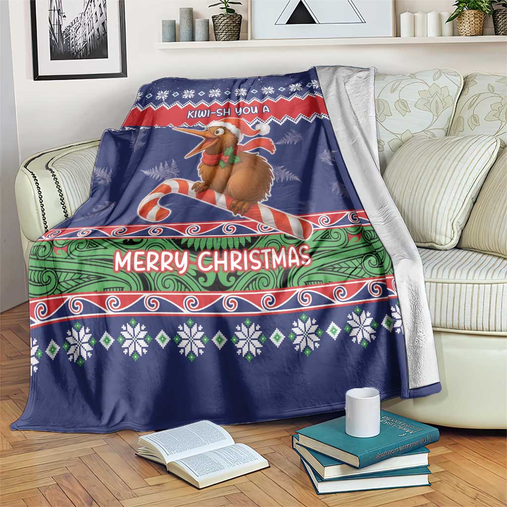 New Zealand Christmas Blanket Kiwi-sh You A Merry Christmas - Polynesian Pride