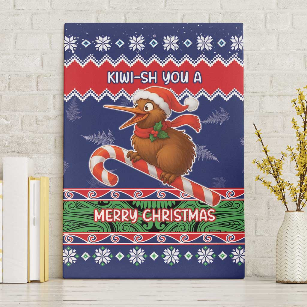 New Zealand Christmas Canvas Wall Art Kiwi-sh You A Merry Christmas - Polynesian Pride
