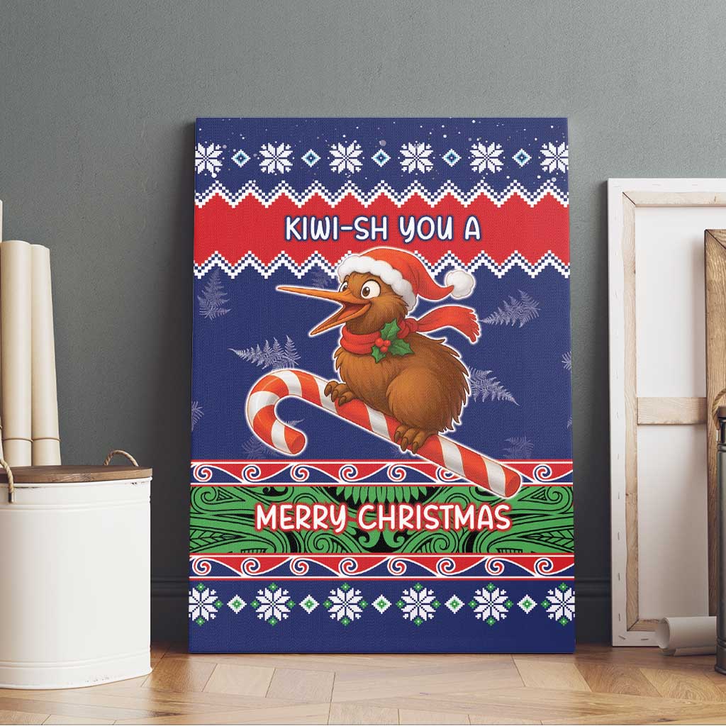 New Zealand Christmas Canvas Wall Art Kiwi-sh You A Merry Christmas - Polynesian Pride