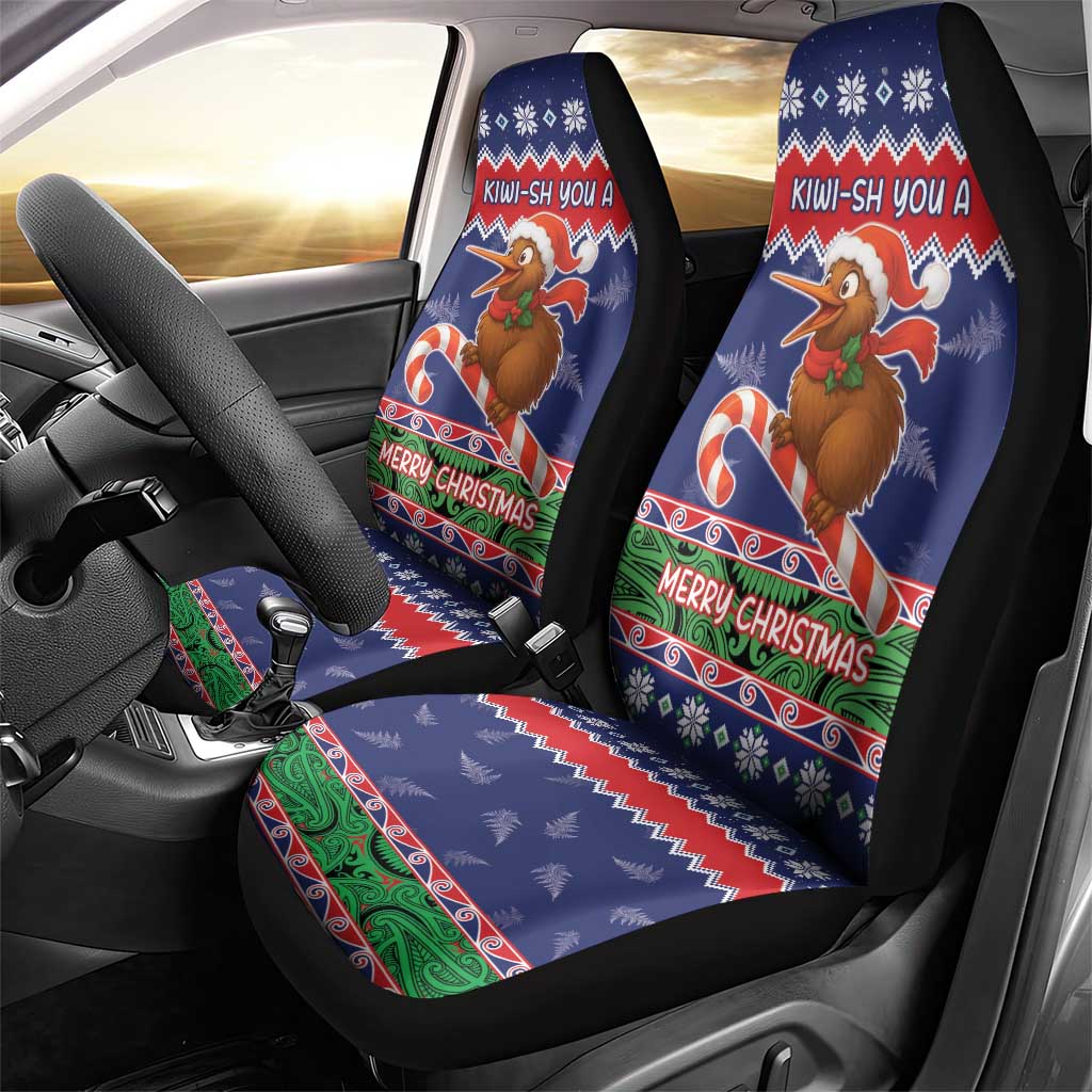 New Zealand Christmas Car Seat Cover Kiwi-sh You A Merry Christmas - Polynesian Pride