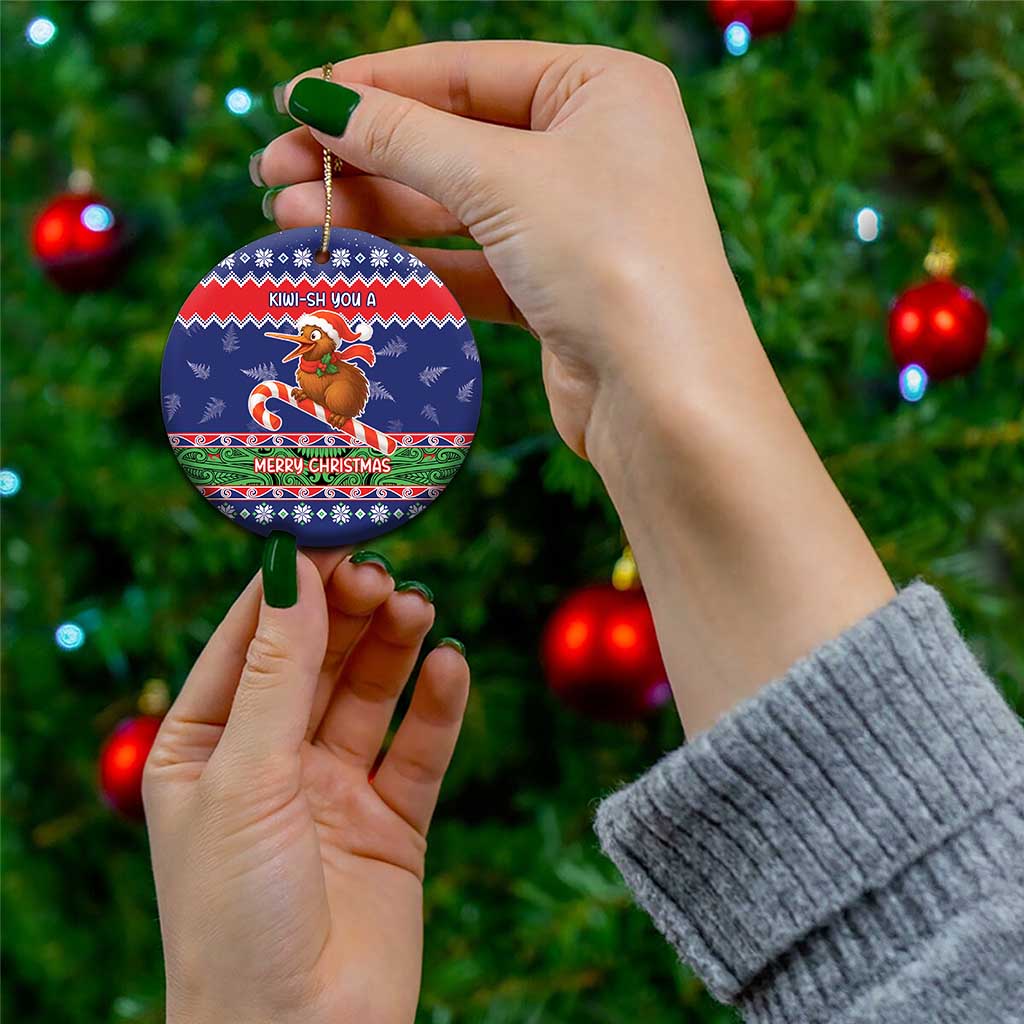 New Zealand Christmas Ceramic Ornament Kiwi-sh You A Merry Christmas LT05 - Polynesian Pride