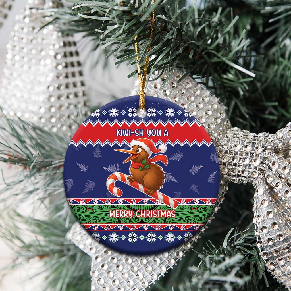 New Zealand Christmas Ceramic Ornament Kiwi-sh You A Merry Christmas LT05 - Polynesian Pride