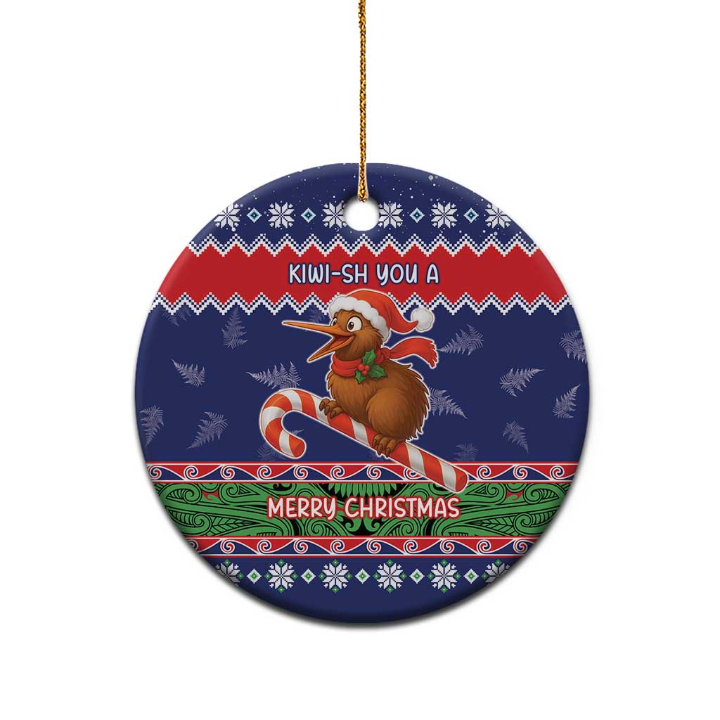 New Zealand Christmas Ceramic Ornament Kiwi-sh You A Merry Christmas LT05 - Polynesian Pride