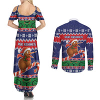 New Zealand Christmas Couples Matching Summer Maxi Dress and Long Sleeve Button Shirt Kiwi-sh You A Merry Christmas - Polynesian Pride