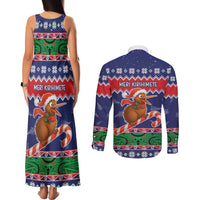 New Zealand Christmas Couples Matching Tank Maxi Dress and Long Sleeve Button Shirt Kiwi-sh You A Merry Christmas - Polynesian Pride