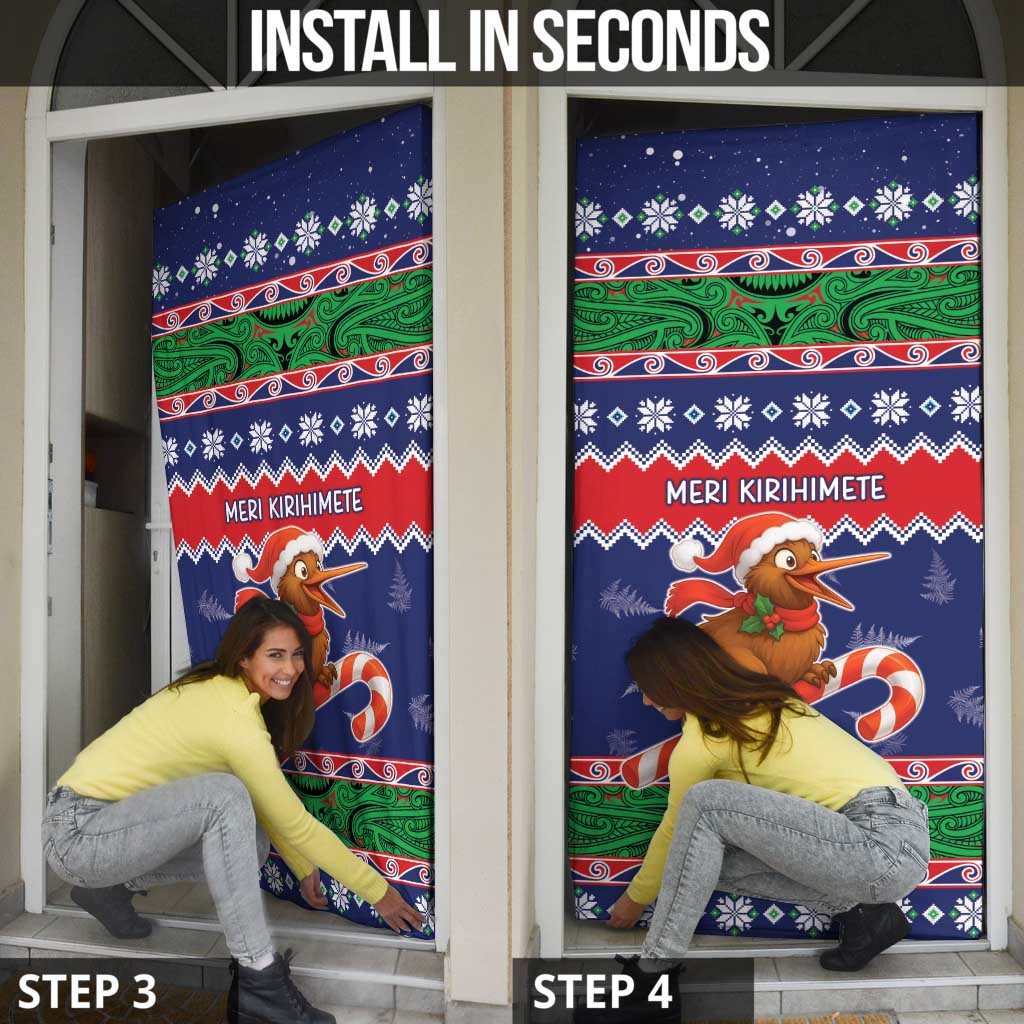New Zealand Christmas Door Cover Kiwi-sh You A Merry Christmas - Polynesian Pride