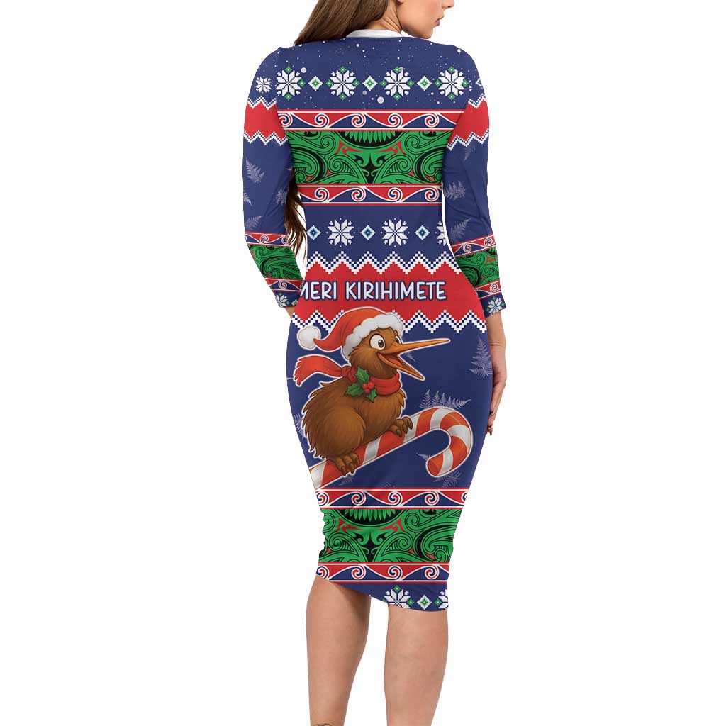 New Zealand Christmas Family Matching Long Sleeve Bodycon Dress and Hawaiian Shirt Kiwi-sh You A Merry Christmas - Polynesian Pride