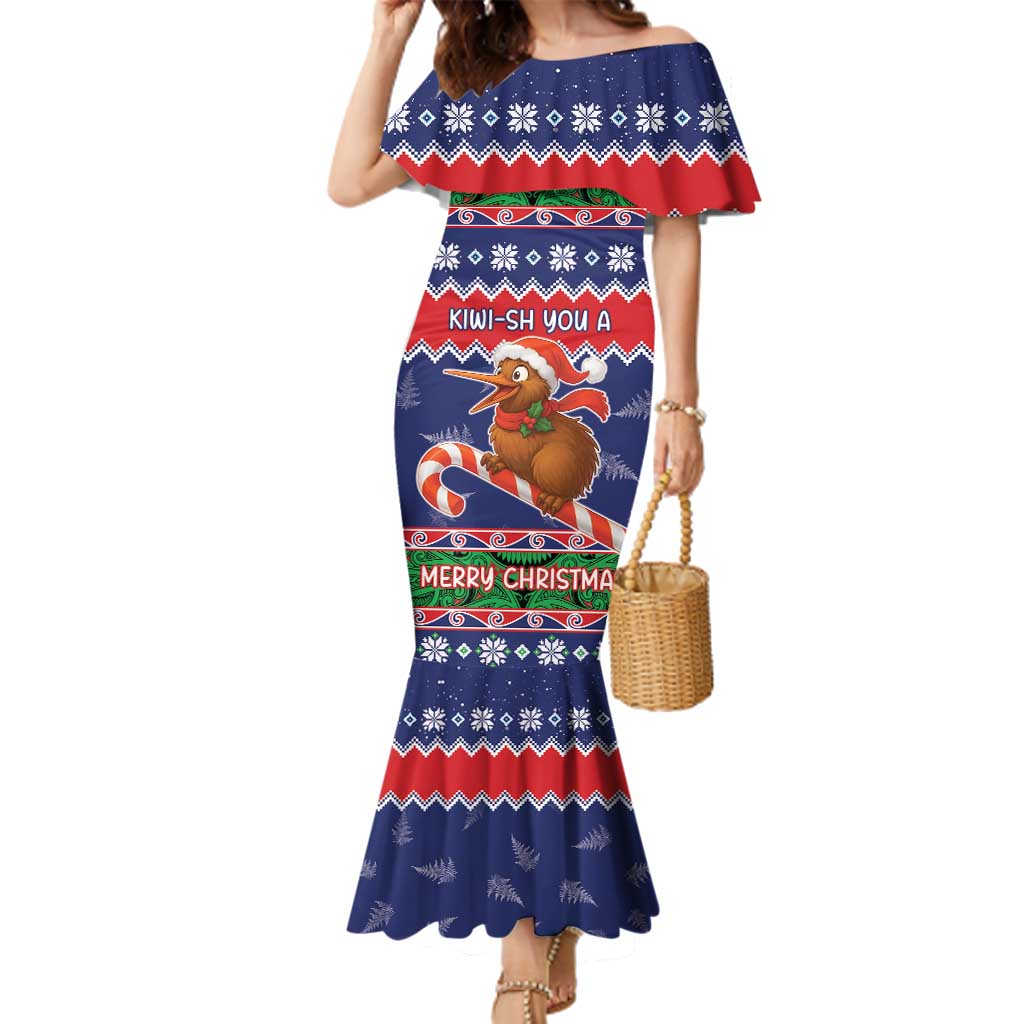 New Zealand Christmas Family Matching Mermaid Dress and Hawaiian Shirt Kiwi-sh You A Merry Christmas - Polynesian Pride