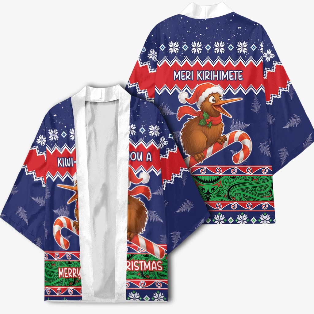 New Zealand Christmas Kimono Kiwi-sh You A Merry Christmas LT05 - Polynesian Pride