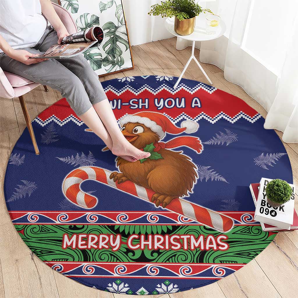 New Zealand Christmas Round Carpet Kiwi-sh You A Merry Christmas LT05 - Polynesian Pride