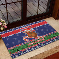 New Zealand Christmas Rubber Doormat Kiwi-sh You A Merry Christmas - Polynesian Pride