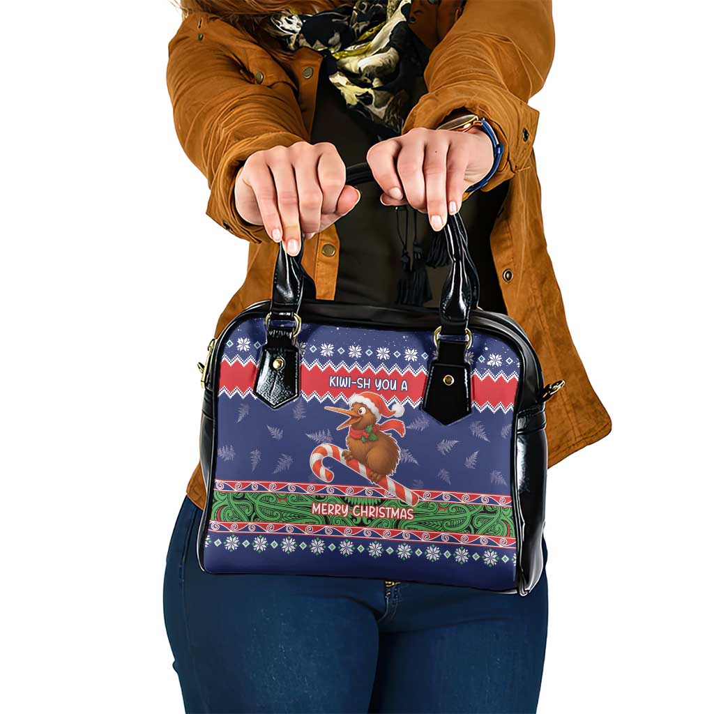 New Zealand Christmas Shoulder Handbag Kiwi-sh You A Merry Christmas LT05 One Size Blue - Polynesian Pride