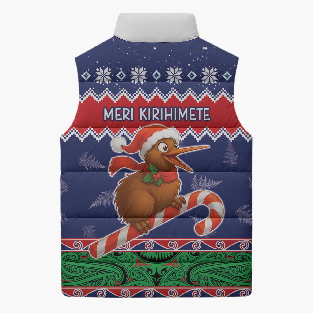 New Zealand Christmas Sleeveless Puffer Jacket Kiwi-sh You A Merry Christmas - Polynesian Pride
