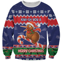 New Zealand Christmas Sweatshirt Kiwi-sh You A Merry Christmas - Polynesian Pride
