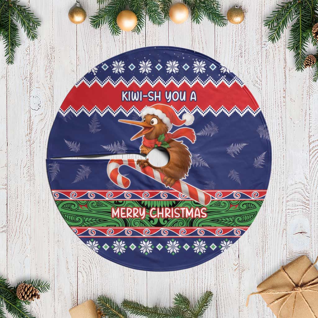 New Zealand Christmas Tree Skirt Kiwi-sh You A Merry Christmas - Polynesian Pride