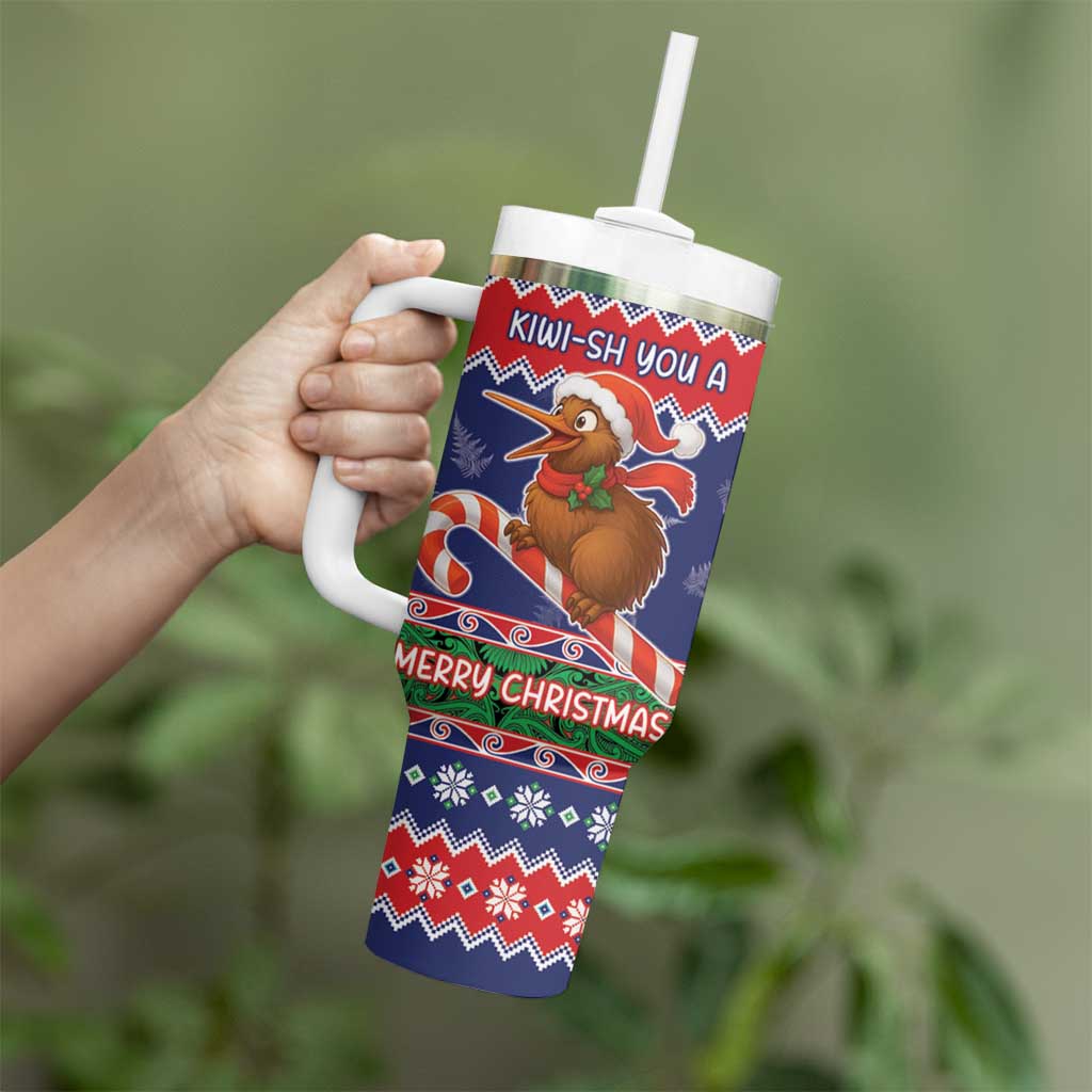 New Zealand Christmas Tumbler With Handle Kiwi-sh You A Merry Christmas LT05 - Polynesian Pride