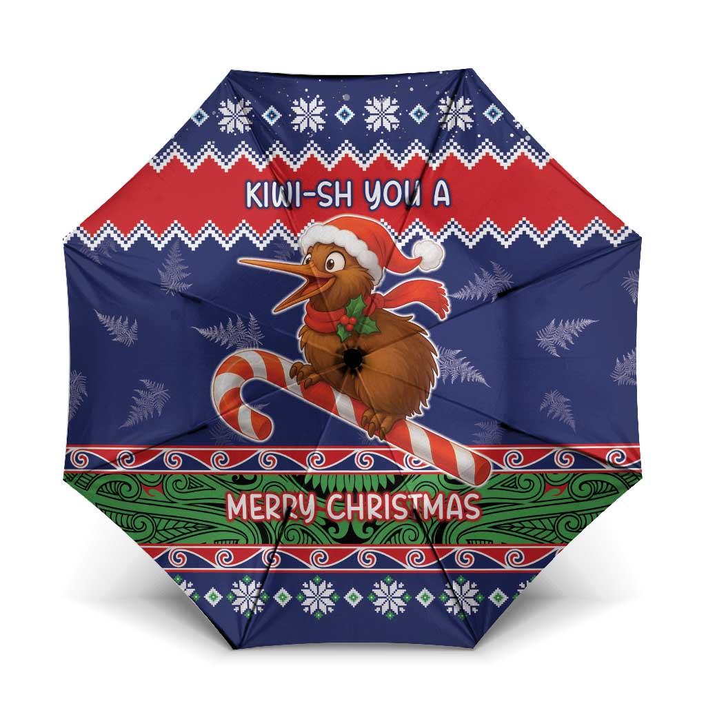 New Zealand Christmas Umbrella Kiwi-sh You A Merry Christmas - Polynesian Pride