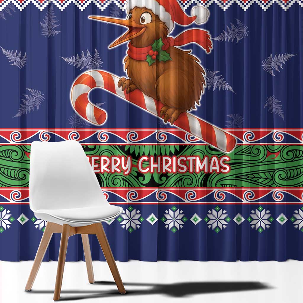 New Zealand Christmas Window Curtain Kiwi-sh You A Merry Christmas LT05 - Polynesian Pride