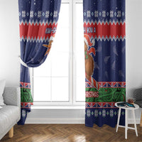 New Zealand Christmas Window Curtain Kiwi-sh You A Merry Christmas LT05 - Polynesian Pride