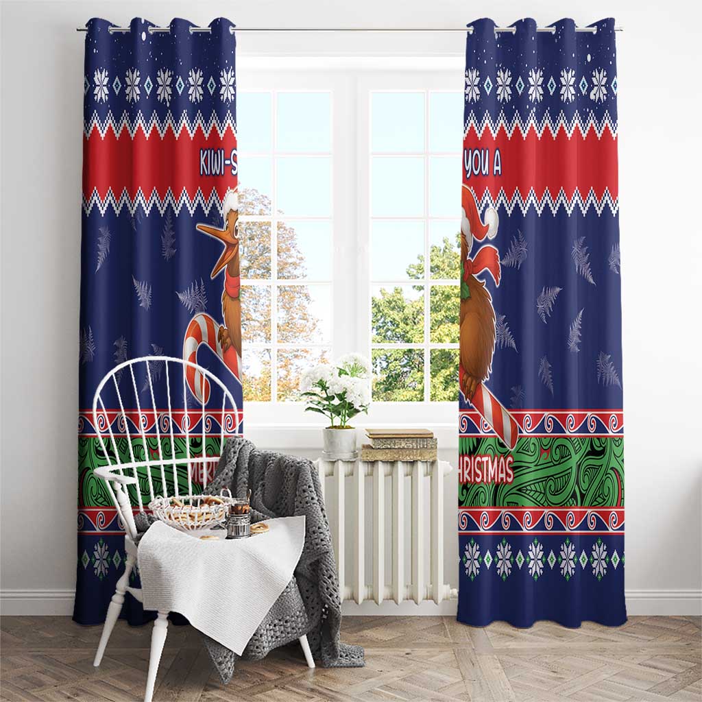 New Zealand Christmas Window Curtain Kiwi-sh You A Merry Christmas LT05 - Polynesian Pride