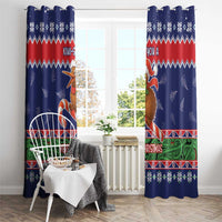 New Zealand Christmas Window Curtain Kiwi-sh You A Merry Christmas LT05 - Polynesian Pride