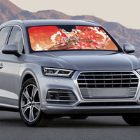 Hawaii Funny Christmas Auto Sun Shade Santa Surfing With Tapa Pattern - Polynesian Pride