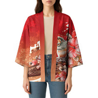 Hawaii Funny Christmas Kimono Santa Surfing With Tapa Pattern LT05 - Polynesian Pride