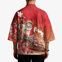 Hawaii Funny Christmas Kimono Santa Surfing With Tapa Pattern LT05 - Polynesian Pride