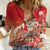 Hawaii Funny Christmas Women Casual Shirt Santa Surfing With Tapa Pattern - Polynesian Pride